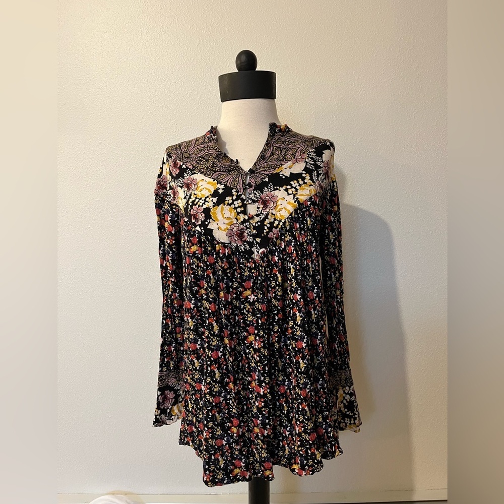 Free People Multicolor Patterned Top women’s Size M